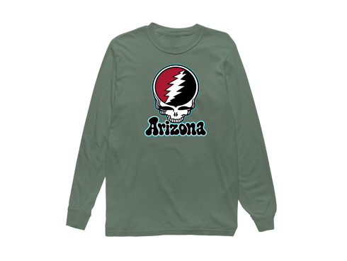 Arizona Baseball Stealie Grateful Dead Long-Sleeve — Arizona Diamondbacks — Light Green