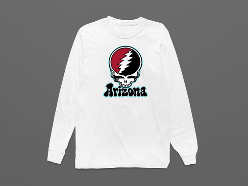Arizona Baseball Stealie Grateful Dead Long-Sleeve — Arizona Diamondbacks — White