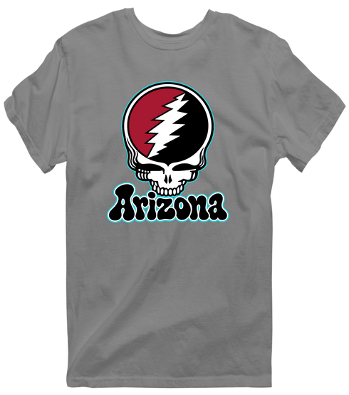 Arizona Baseball Stealie Grateful Dead T-Shirt — Arizona Diamondbacks — Dark Heather
