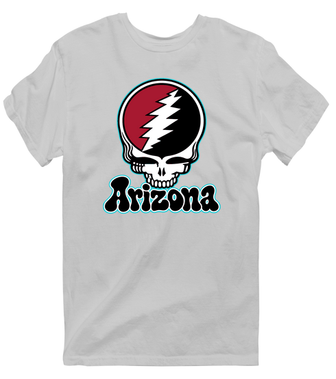 Arizona Baseball Stealie Grateful Dead T-Shirt — Arizona Diamondbacks — Sport Grey