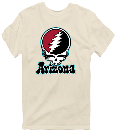 Arizona Baseball Stealie Grateful Dead T-Shirt — Arizona Diamondbacks — Sand
