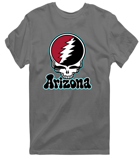 Arizona Baseball Stealie Grateful Dead T-Shirt — Arizona Diamondbacks — Charcoal