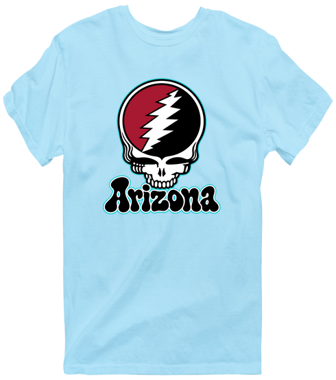 Arizona Baseball Stealie Grateful Dead T-Shirt — Arizona Diamondbacks — Light Blue