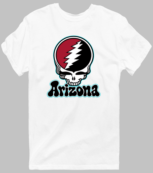 Arizona Baseball Stealie Grateful Dead T-Shirt — Arizona Diamondbacks — White