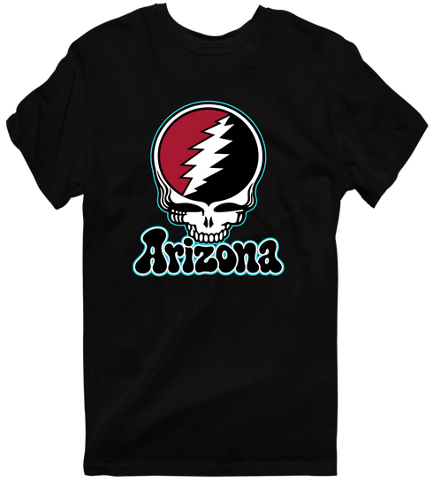 Arizona Baseball Stealie Grateful Dead T-Shirt — Arizona Diamondbacks — Black