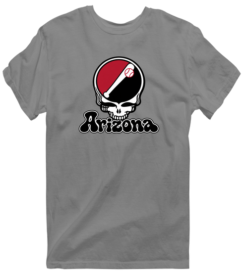 Arizona Baseball Stealie Grateful Dead T-Shirt — Arizona Diamondbacks — Dark Heather