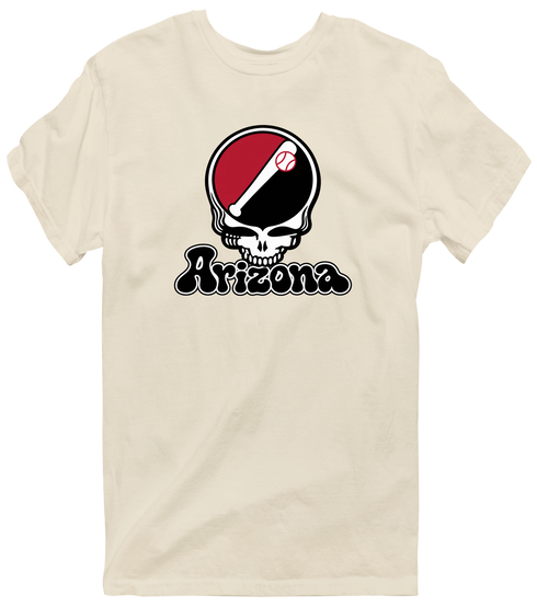 Arizona Baseball Stealie Grateful Dead T-Shirt — Arizona Diamondbacks — Sand