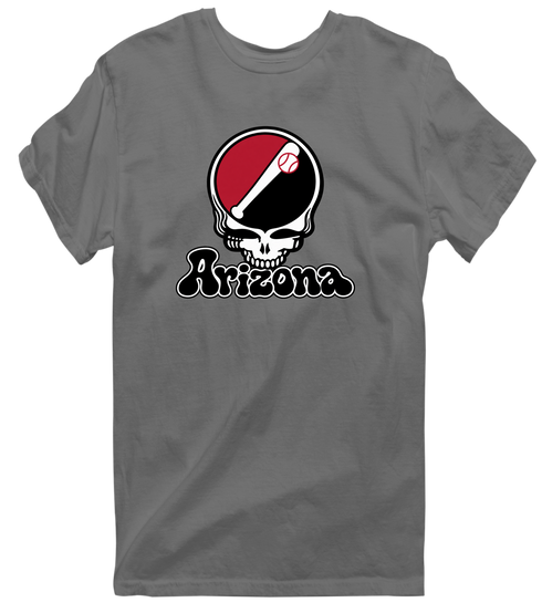 Arizona Baseball Stealie Grateful Dead T-Shirt — Arizona Diamondbacks — Charcoal