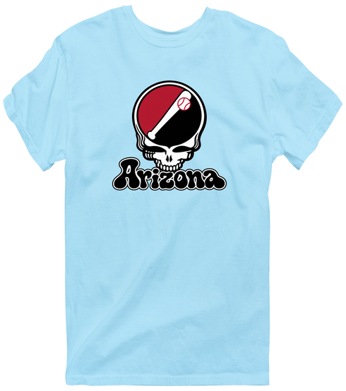 Arizona Baseball Stealie Grateful Dead T-Shirt — Arizona Diamondbacks — Light Blue
