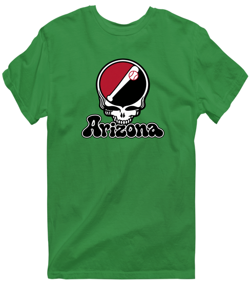 Arizona Baseball Stealie Grateful Dead T-Shirt — Arizona Diamondbacks — Irish Green