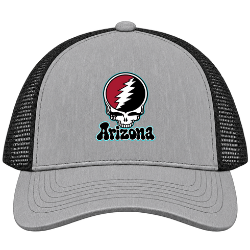 Arizona Baseball Stealie Grateful Dead Trucker Cap — Arizona Diamondbacks — Heather Grey/Black