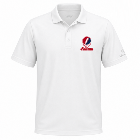 Arizona Stealie Premium Unisex Polo — Design: Arizona University of — White