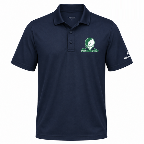 Monticello Stealie Premium Unisex Polo — Design: Arkansas at Monticello University of — Navy
