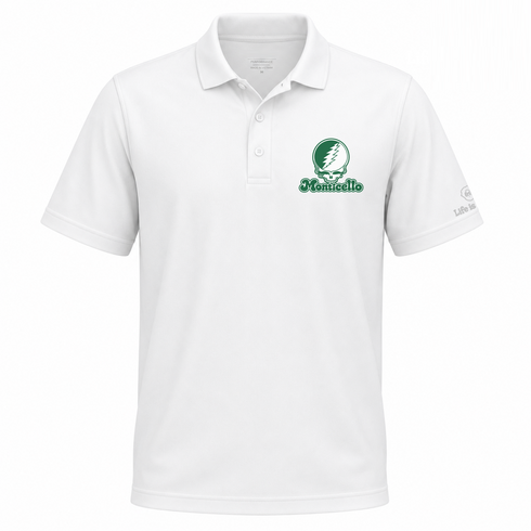 Monticello Stealie Premium Unisex Polo — Design: Arkansas at Monticello University of — White