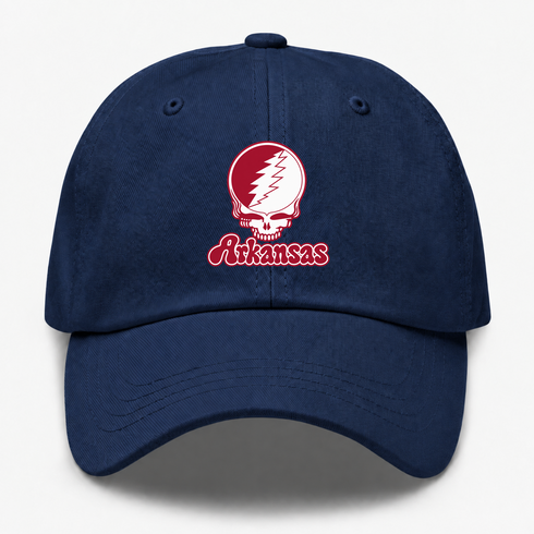 Arkansas Stealie Premium Unisex Dad Hat — Design: Arkansas University of — Navy