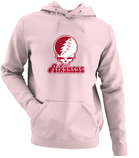 Arkansas Stealie Premium Unisex Hoodie — Design: Arkansas University of — Light Pink