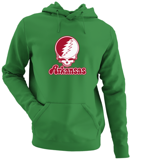 Arkansas Stealie Premium Unisex Hoodie — Design: Arkansas University of — Irish Green