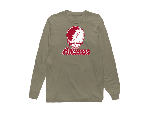 Arkansas Stealie Premium Unisex Long-Sleeve — Design: Arkansas University of — Sandstone