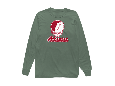 Arkansas Stealie Premium Unisex Long-Sleeve — Design: Arkansas University of — Light Green