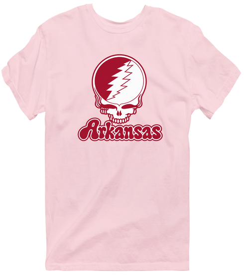 Arkansas Stealie Premium Unisex T-Shirt — Design: Arkansas University of — Light Pink