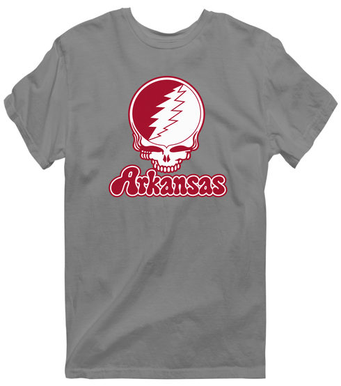 Arkansas Stealie Premium Unisex T-Shirt — Design: Arkansas University of — Dark Heather