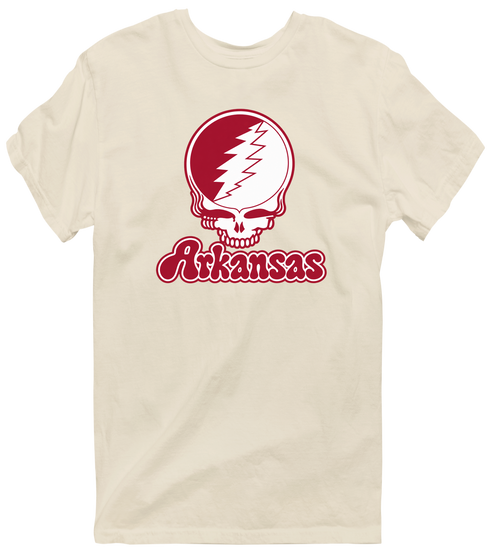 Arkansas Stealie Premium Unisex T-Shirt — Design: Arkansas University of — Sand