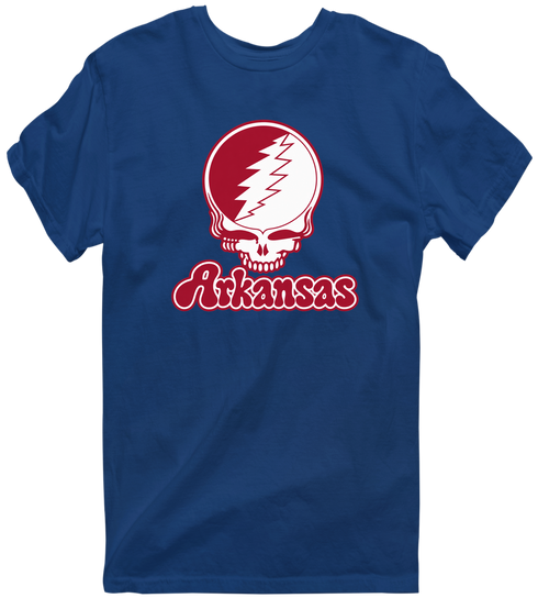 Arkansas Stealie Premium Unisex T-Shirt — Design: Arkansas University of — Navy