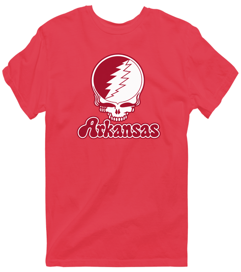 Arkansas Stealie Premium Unisex T-Shirt — Design: Arkansas University of — Heather Red
