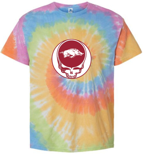 University of Arkansas Stealie Tie-Dye T-Shirt