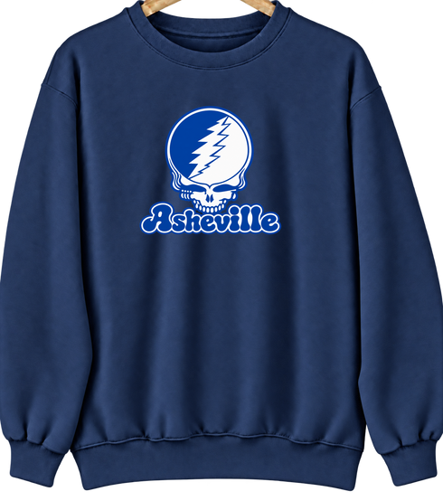 Asheville Stealie Premium Unisex Crewneck — Design: North Carolina Asheville University of — Navy