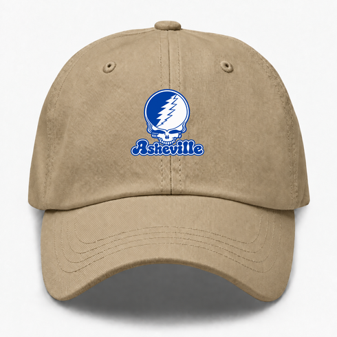 Asheville Stealie Premium Unisex Dad Hat — Design: North Carolina Asheville University of — Khaki