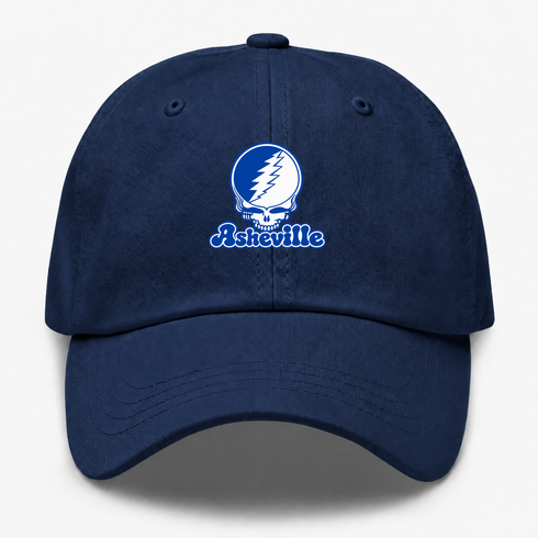 Asheville Stealie Premium Unisex Dad Hat — Design: North Carolina Asheville University of — Navy