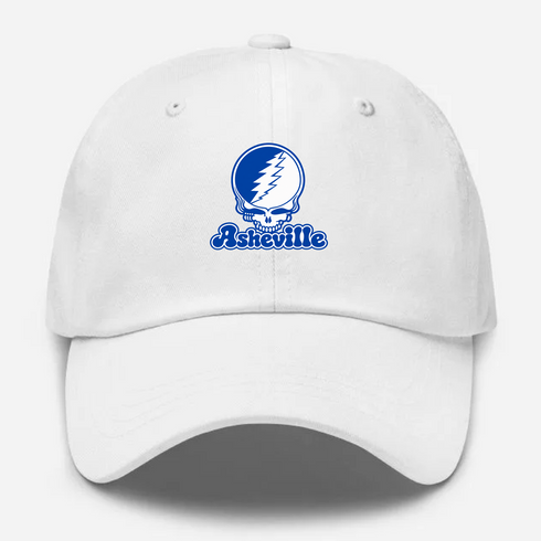 Asheville Stealie Premium Unisex Dad Hat — Design: North Carolina Asheville University of — White