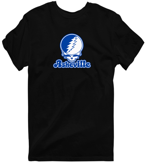 Asheville Stealie Premium Unisex T-Shirt — Design: North Carolina Asheville University of — Black
