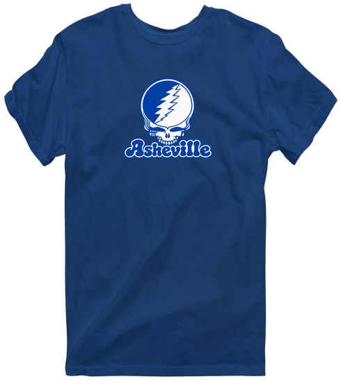 Asheville Stealie Premium Unisex T-Shirt — Design: North Carolina Asheville University of — Navy
