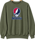 Atlanta Baseball Stealie Grateful Dead Crewneck — Atlanta Braves — Military Green