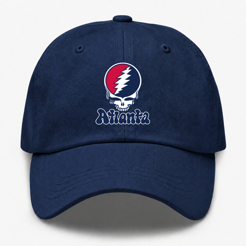 Atlanta Baseball Stealie Grateful Dead Dad Hat — Atlanta Braves — Navy