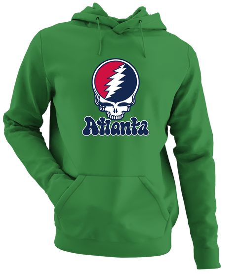 Atlanta Baseball Stealie Grateful Dead Hoodie — Atlanta Braves — Irish Green