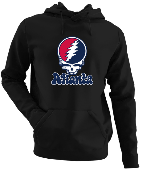 Atlanta Baseball Stealie Grateful Dead Hoodie — Atlanta Braves — Black