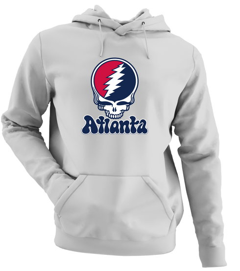 Atlanta Baseball Stealie Grateful Dead Hoodie — Atlanta Braves — Sport Grey