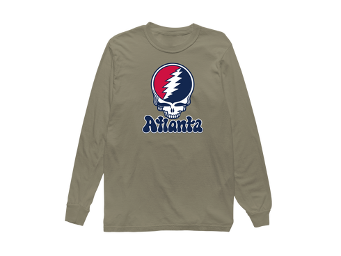 Atlanta Baseball Stealie Grateful Dead Long-Sleeve — Atlanta Braves — Sandstone