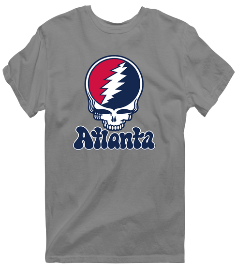 Atlanta Baseball Stealie Grateful Dead T-Shirt — Atlanta Braves — Dark Heather