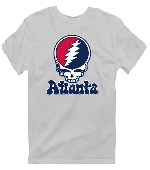 Atlanta Baseball Stealie Grateful Dead T-Shirt — Atlanta Braves — Sport Grey