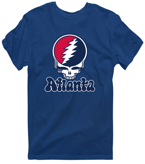 Atlanta Baseball Stealie Grateful Dead T-Shirt — Atlanta Braves — Navy
