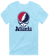 Atlanta Baseball Stealie Grateful Dead T-Shirt — Atlanta Braves — Light Blue