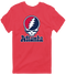 Atlanta Baseball Stealie Grateful Dead T-Shirt — Atlanta Braves — Heather Red
