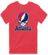 Atlanta Baseball Stealie Grateful Dead T-Shirt — Atlanta Braves — Heather Red