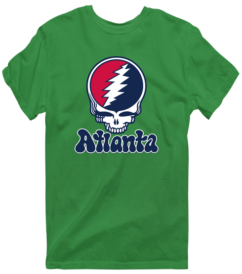 Atlanta Baseball Stealie Grateful Dead T-Shirt — Atlanta Braves — Irish Green