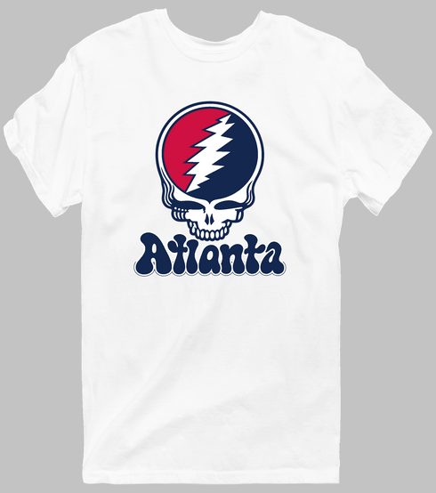 Atlanta Baseball Stealie Grateful Dead T-Shirt — Atlanta Braves — White