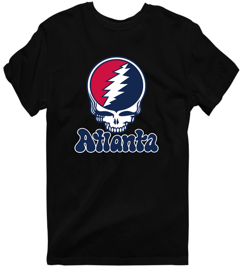 Atlanta Baseball Stealie Grateful Dead T-Shirt — Atlanta Braves — Black